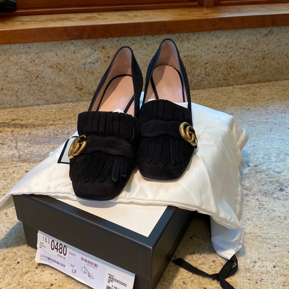 Gucci GG Marmont Fringe Loafers